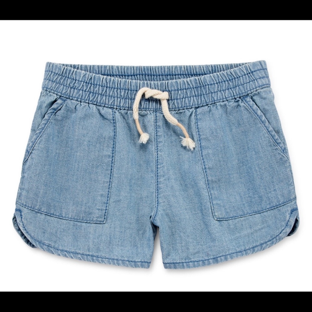 “Okie Dokie” Toddler girl pull on shorts.